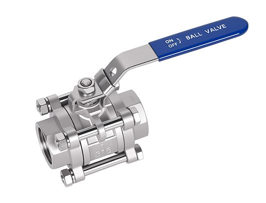 Three-Piece Stainless Steel Threaded Ball Valve